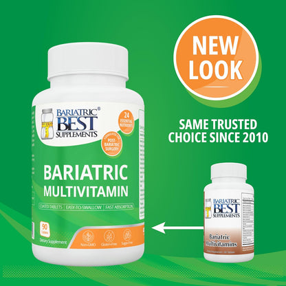 Bariatric Multivitamin with Iron for Post-Gastric Bypass and Sleeve Surgery – 90 Tablets with 24 Essential Nutrients, Formulated by Bariatric Surgeons