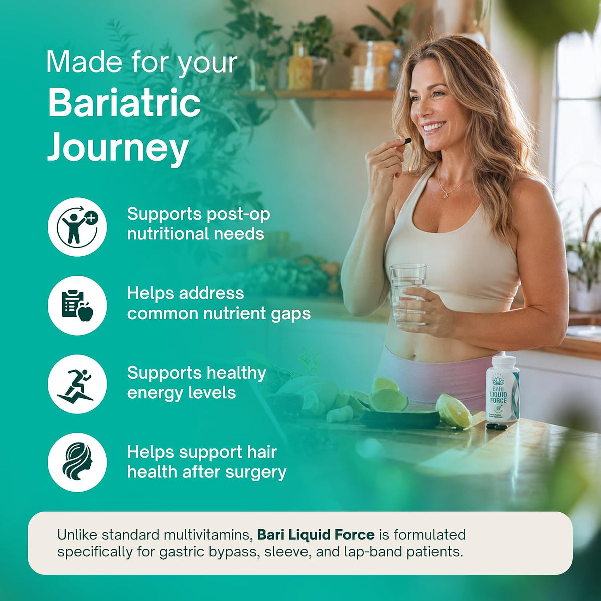Bariatric Multivitamin with Iron - Liquid-Filled Softgels - ASMBS Compliant - 60 Count - görsel 5