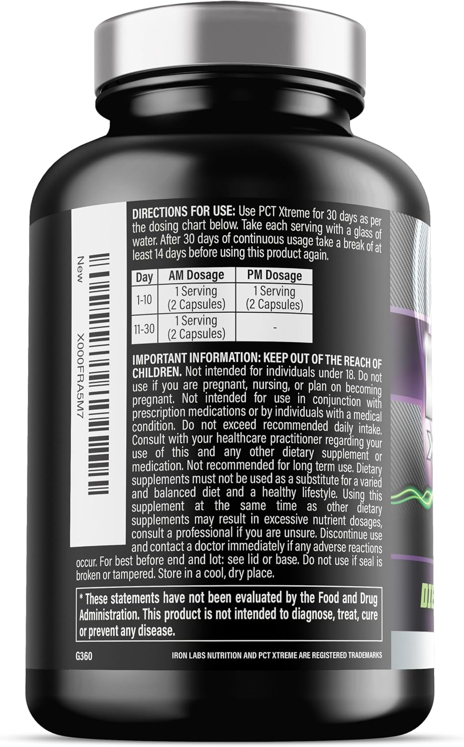 Iron Labs Nutrition PCT Xtreme – Post-Cycle Support for Men – 80 Capsules - görsel 8