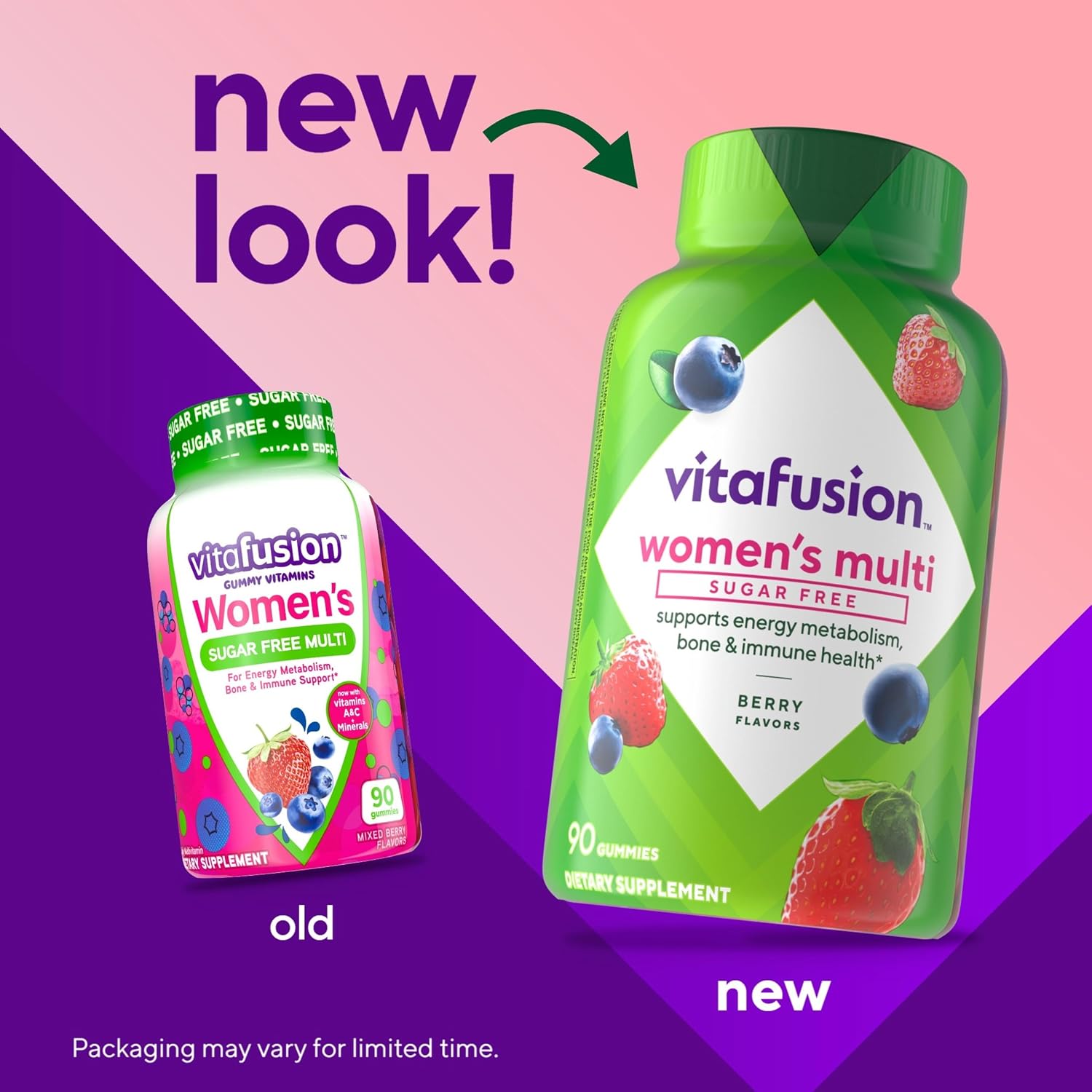Vitafusion Women's Sugar Free Daily Multivitamin Supplement, Keto Diet Friendly Adult Gummy Vitamin for Energy, Bone & Immune Support*, 90 Count - görsel 2