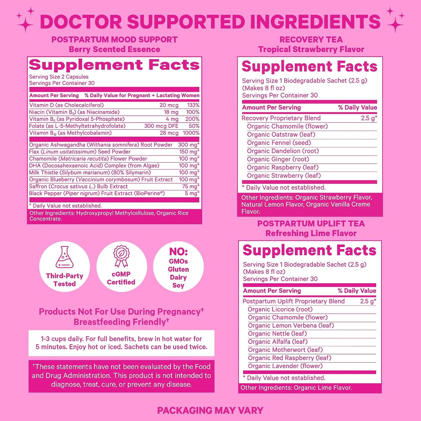 Pink Stork Postpartum Essentials Kit – Hormone Balance, Recovery & Mood Support for New Mum - görsel 5
