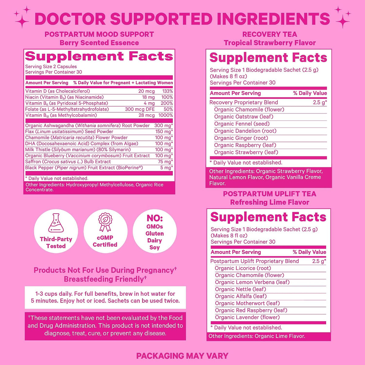 Pink Stork Postpartum Essentials Kit – Hormone Balance, Recovery & Mood Support for New Mum - görsel 5