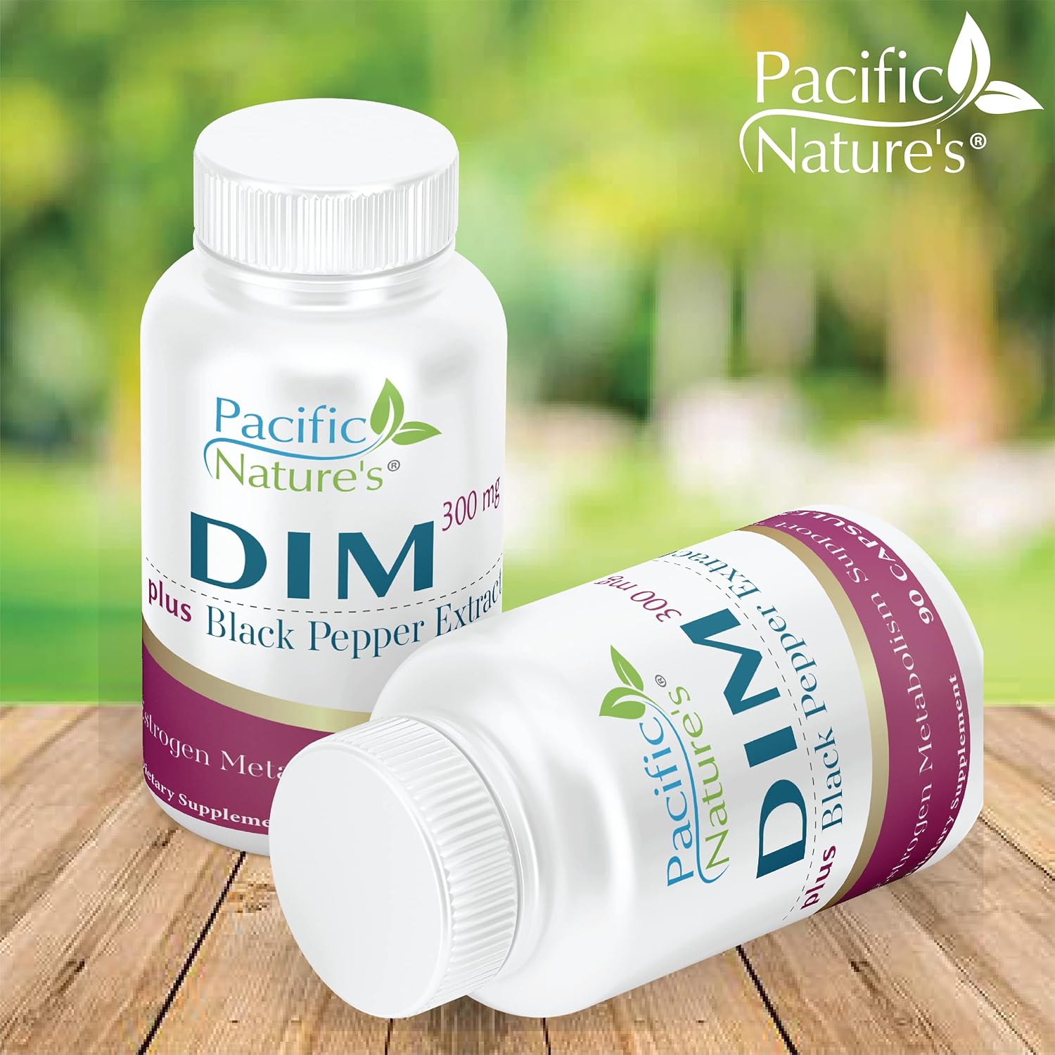 Pacific Nature's DIM 300mg with Black Pepper (90 Capsules) - Diindolylmethane Food Supplement for Hormone Health - görsel 2