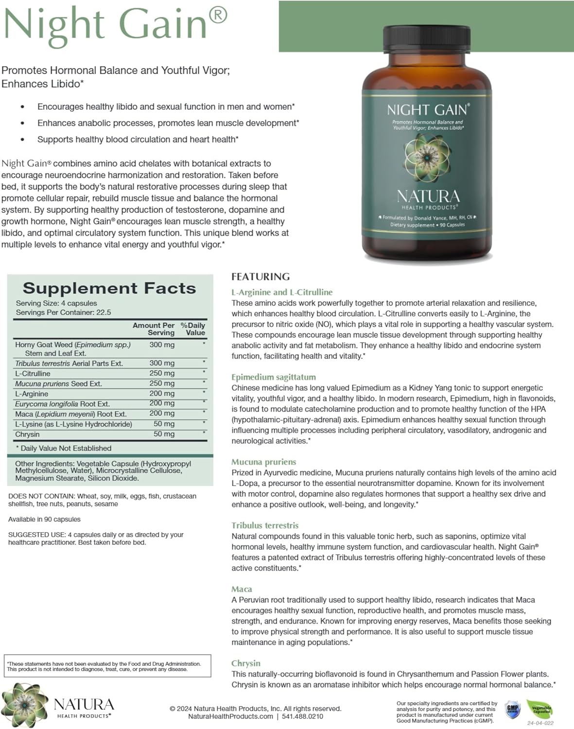 Night Gain® – Advanced Vitality & Circulation Support – 90 Capsules - görsel 2