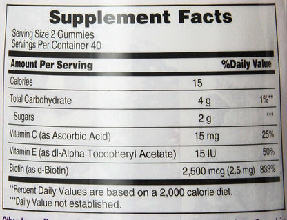 Nature's Bounty Optimal Solutions, Hair, Skin & Nails Gummies with Biotin, 80 Gummies (Pack of 2) – Image 3