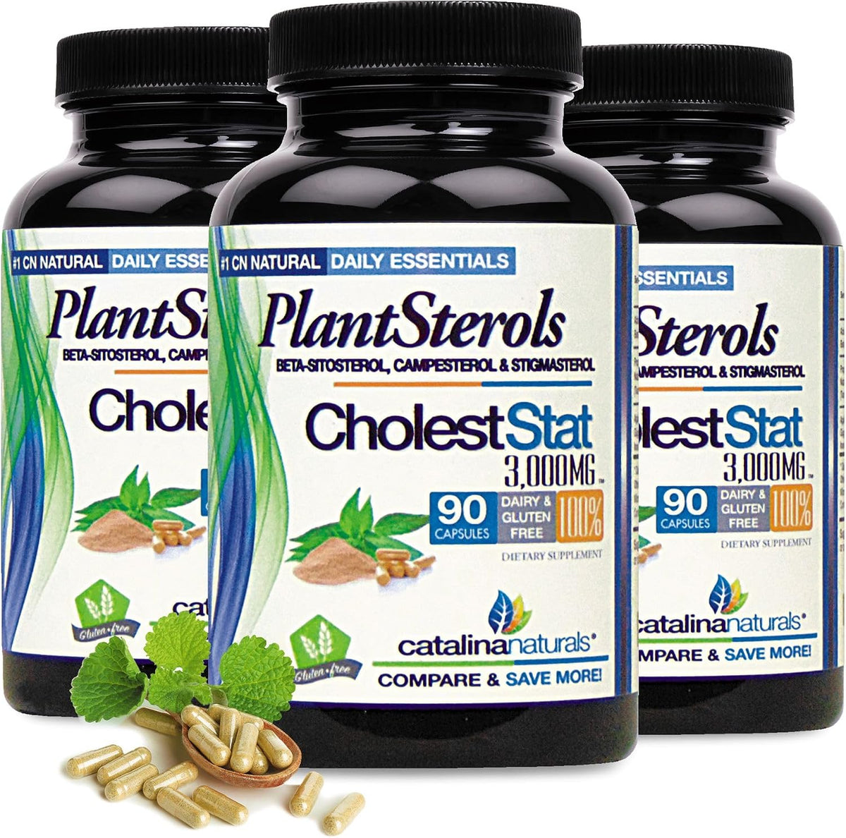 Catalina Naturals Triple Strength PlantSterol Complex - Cholest-Stat - 3000mg - 90 Capsules - görsel 6