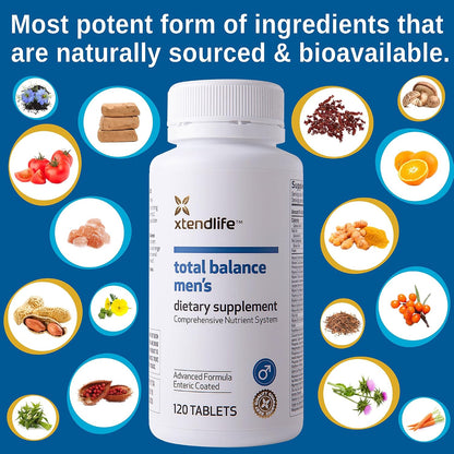 Xtendlife Total Balance Men's Multivitamin: 77+ Bioactive Nutrients for Daily Wellbeing (30-Day Supply)