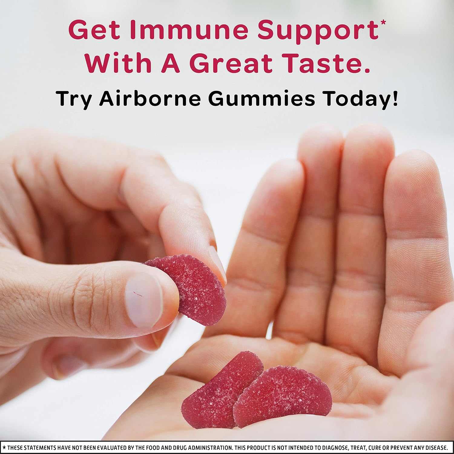 Airborne 750mg Vitamin C Gummies for Adults, Immune Support Supplement with Antioxidants Vitamins A, C & E – 63 Gummies, Blueberry Pomegranate Flavour - görsel 7