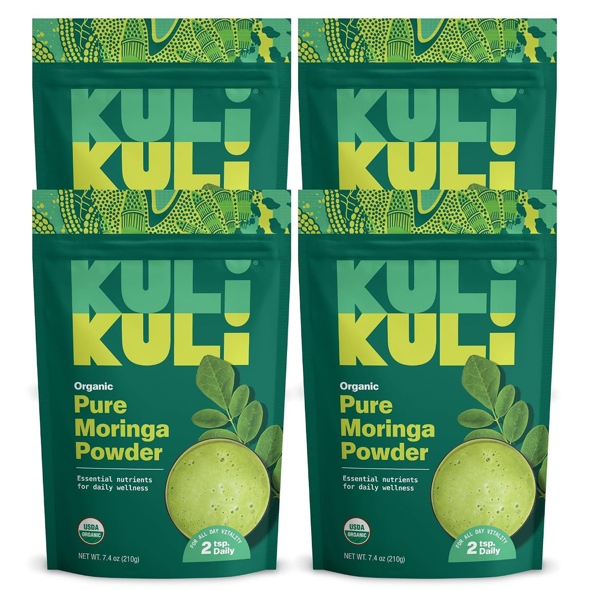 Kuli Kuli Moringa Oleifera Organic Leaf Powder – 100% Pure, USDA Certified & Non-GMO, 4 Pack - görsel 1