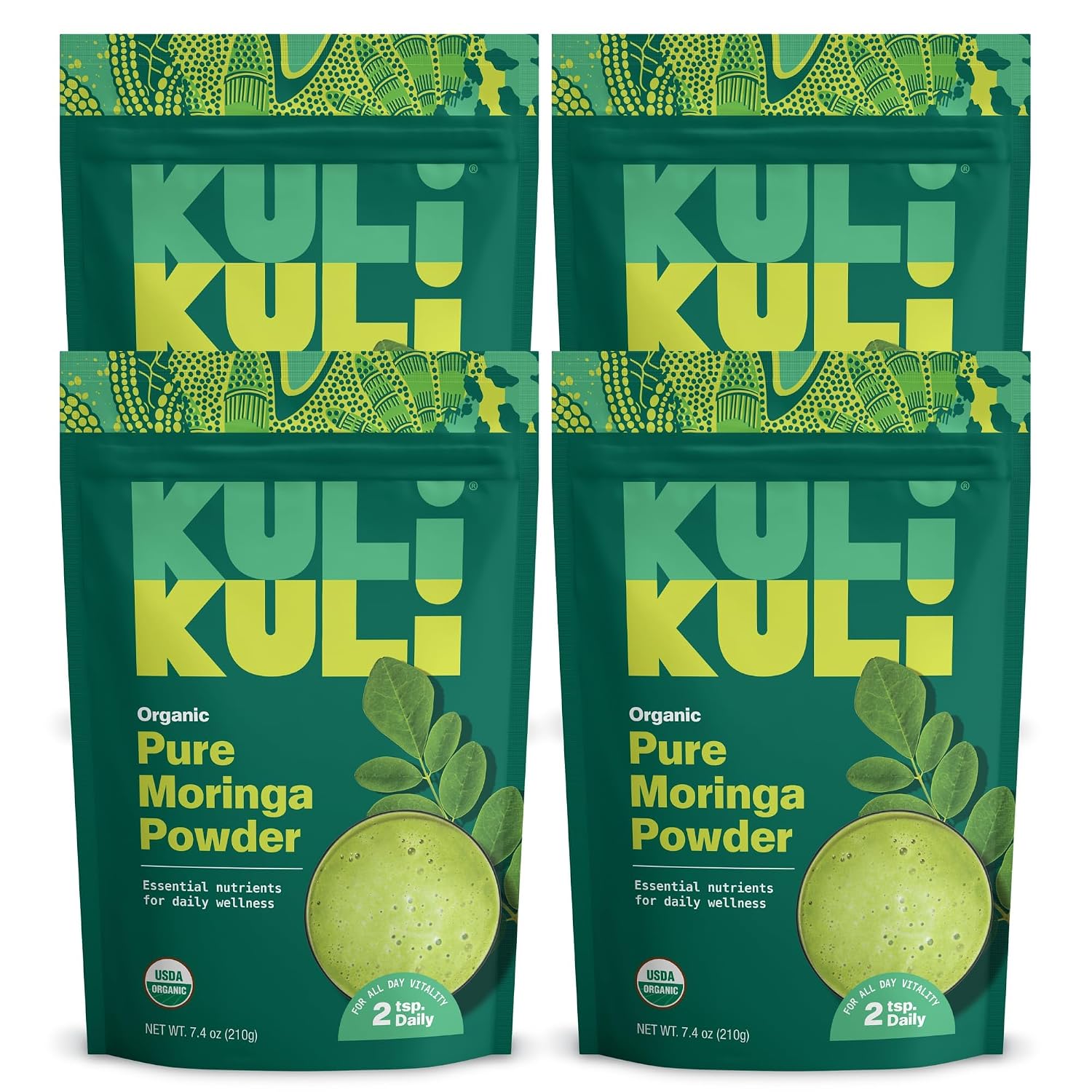 Kuli Kuli Moringa Oleifera Organic Leaf Powder – 100% Pure, USDA Certified & Non-GMO, 4 Pack - görsel 1