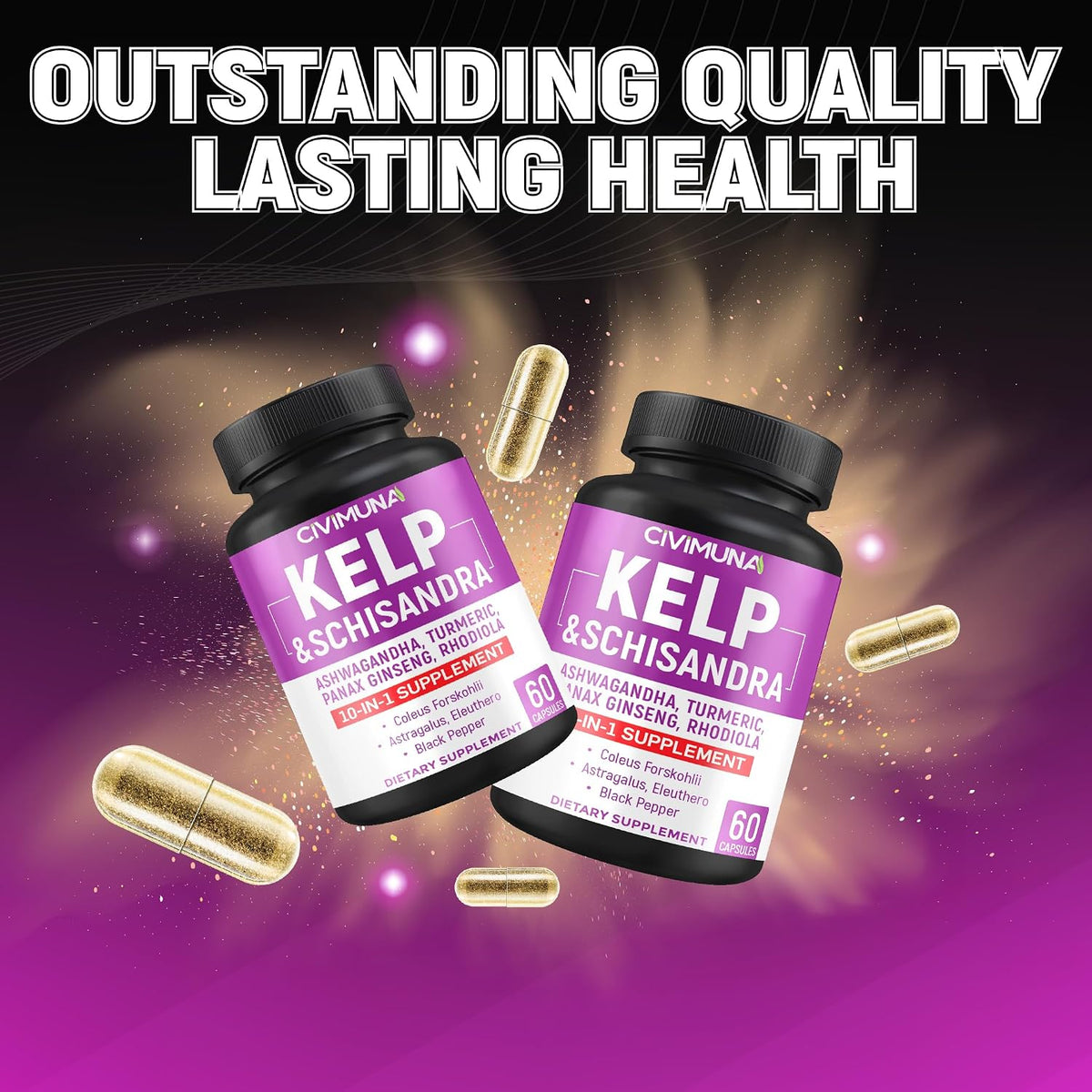 Kelp Capsules with Kelp, Schisandra, Ashwagandha and More – 120 Capsules (Pack of 2) - görsel 7
