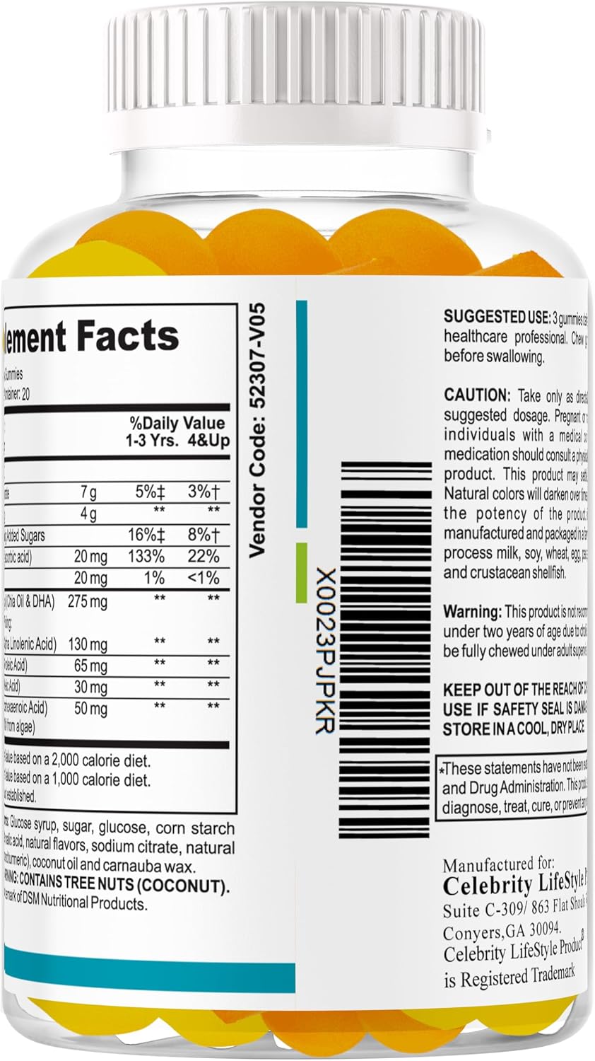 Ez-Focus Gummies for Kids, Teens & Youth – Brain Focus & Memory Support with DHA & Omega-3 (60 Count) - görsel 6