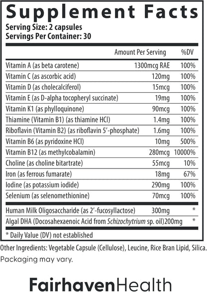 Fairhaven Health Postnatal Multivitamin Essentials – Vegan Daily Multivitamin for New Mothers