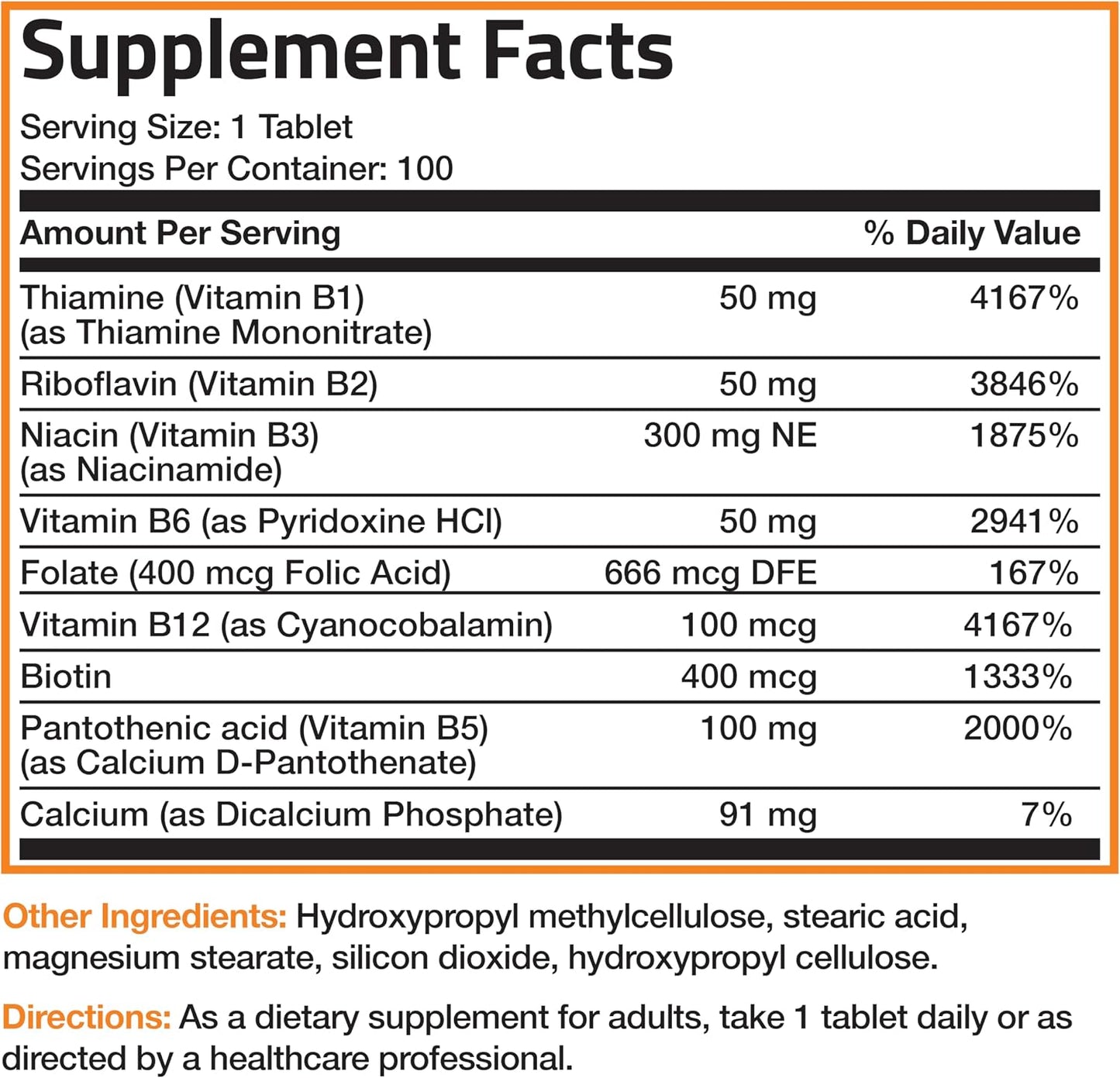 Bronson Super B Vitamin B Complex – Sustained Slow Release, 100 Tablets - görsel 7