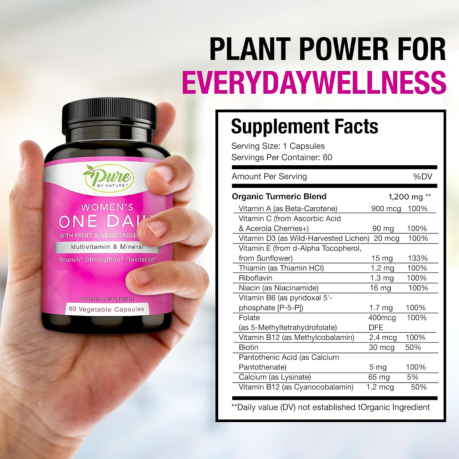 Pure By Nature One-Daily Multivitamin for Women, 60 Tablets - görsel 5