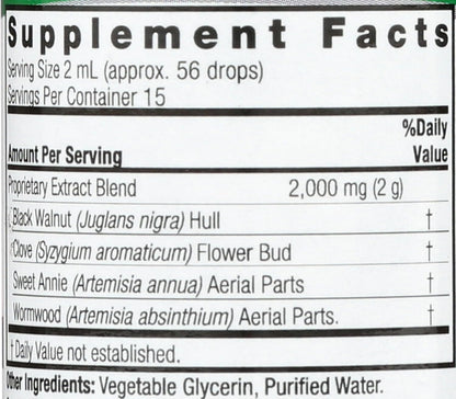 Nature's Answer Black Walnut and Wormwood Extract - 30 ml Liquid