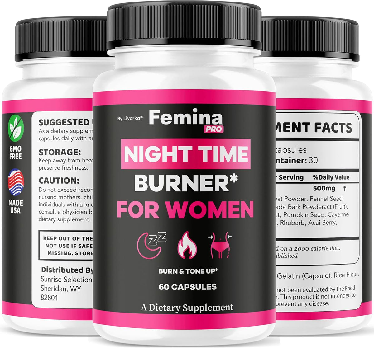 FeminaPro Nighttime Advanced Formula - 60 Capsules - görsel 8