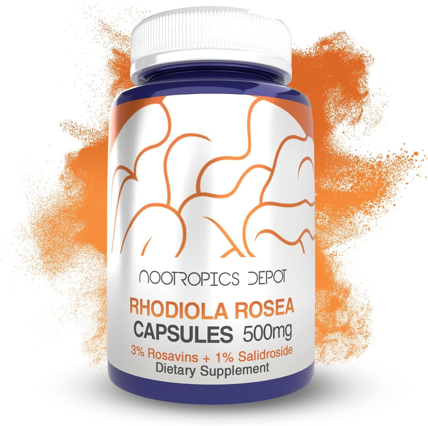 Nootropics Depot Rhodiola Rosea Capsules – 500mg, 3% Rosavins, 60 Count - görsel 1