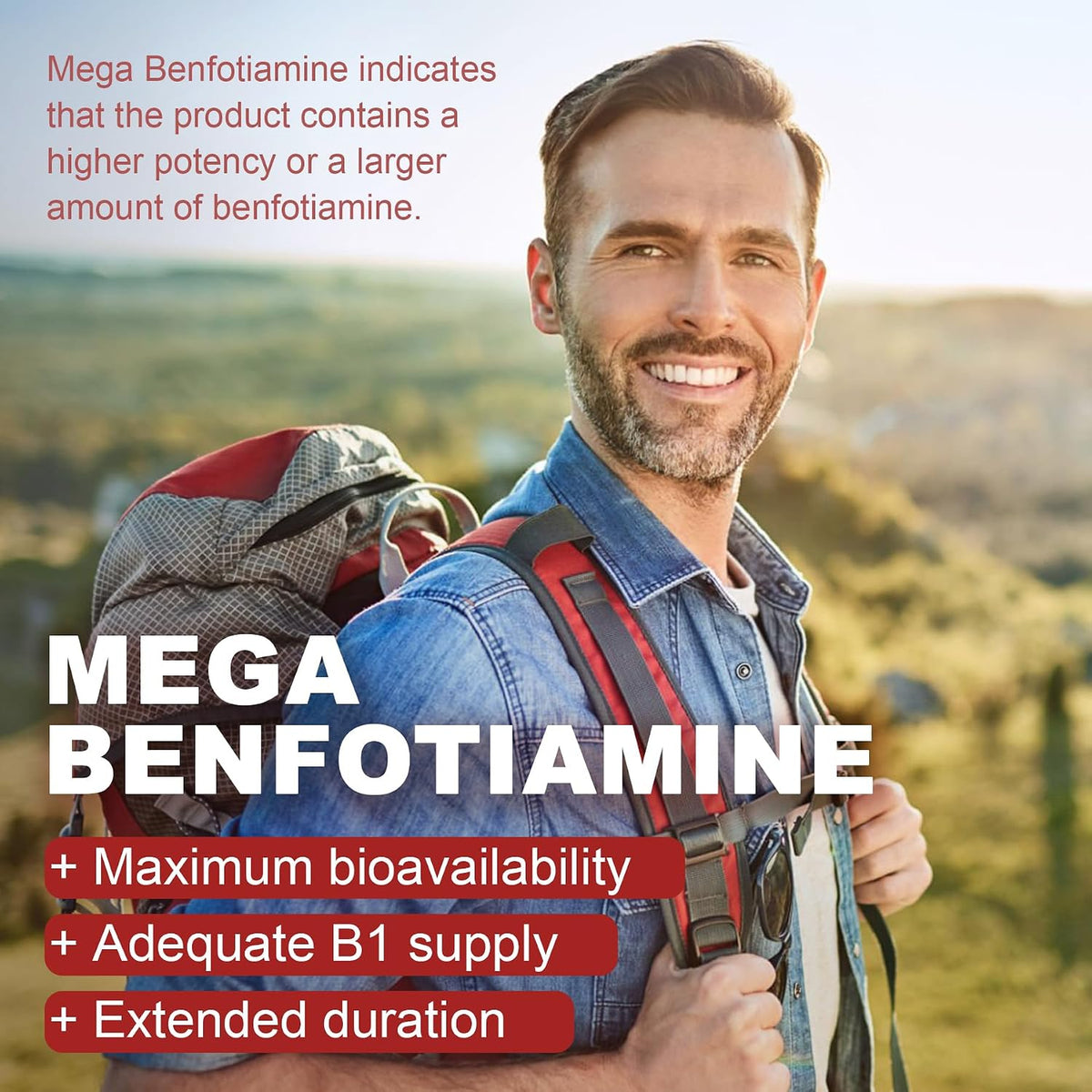 Vitamin B1 (Benfotiamine) Gummies 500mg – B Complex with B6, B9, Magnesium – Vegan, Sugar-Free, 60 Count - görsel 4