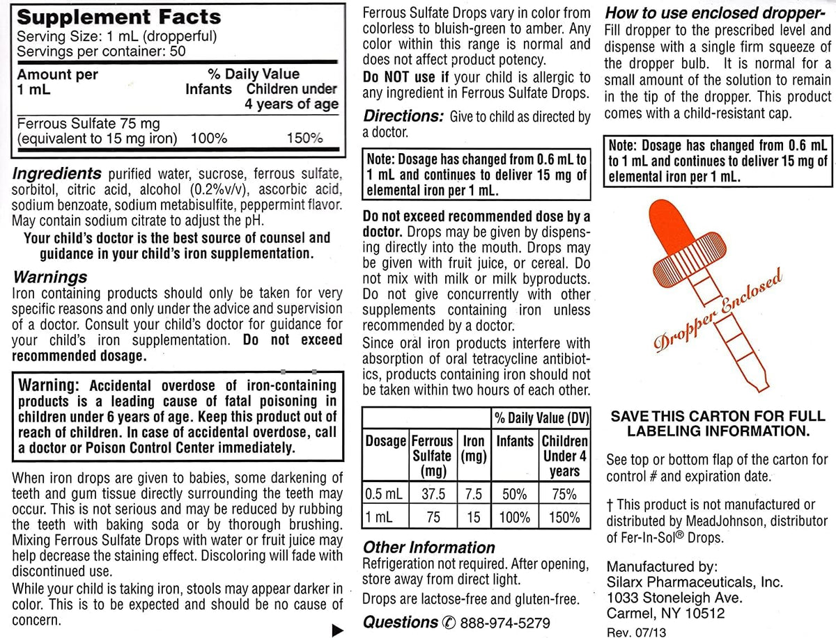 Ferrous Drops Iron Supplement Peppermint Flavour for Infants, Toddlers & Children - görsel 3