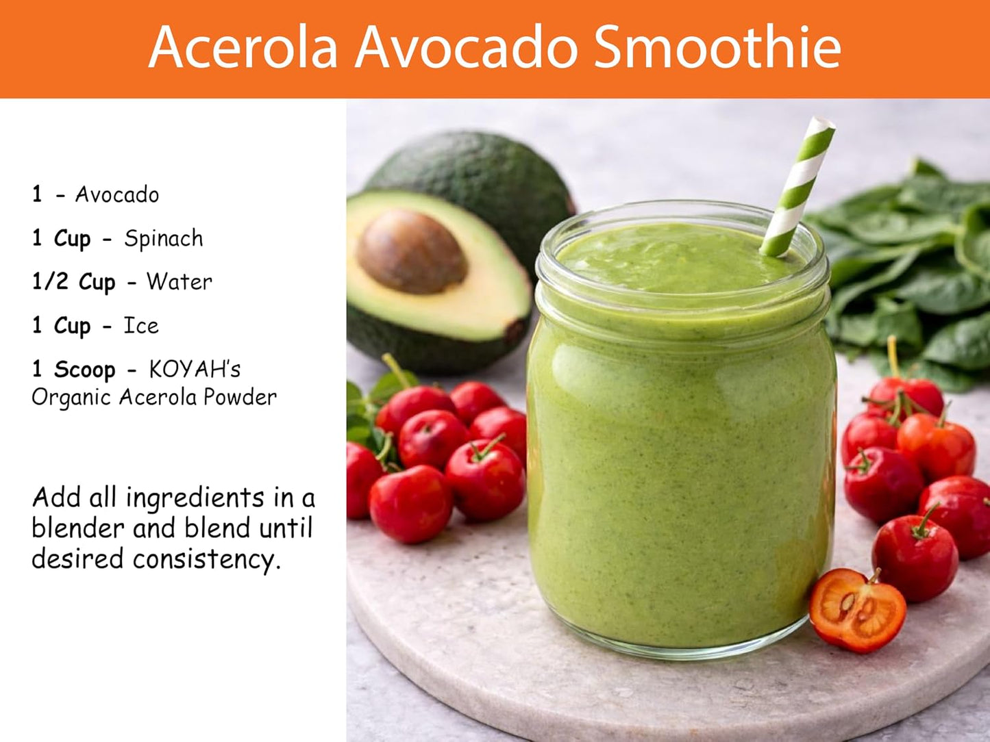 Organic Acerola Powder, Freeze-Dried: 60 Servings | 500 mg Natural Vitamin C from Whole-Food - görsel 6