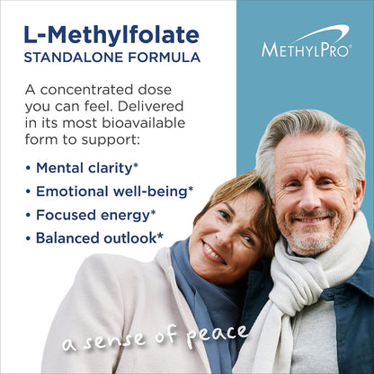 MethylPro L-Methylfolate 7.5 mg - Active Folate (5-MTHF) for Cognitive Function & Focus - 30 Capsules