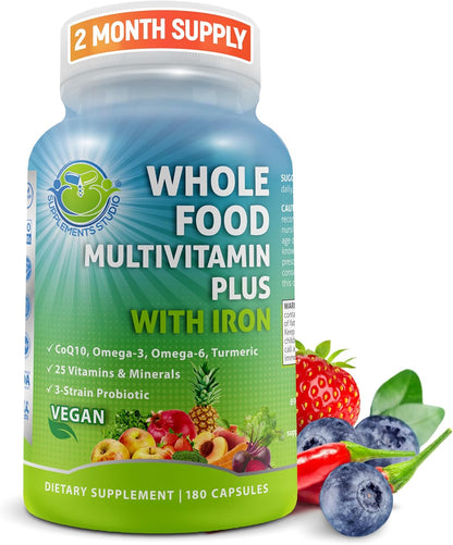 SUPPLEMENTS STUDIO Vegan Whole Food Multivitamin Without Iron - 180 Capsules