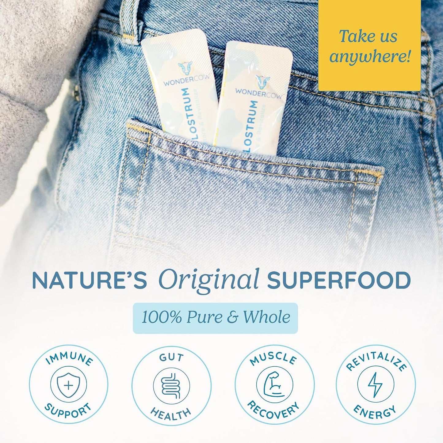WONDERCOW Colostrum Supplement Powder for Gut Health, Immune Support and Wellness - görsel 4