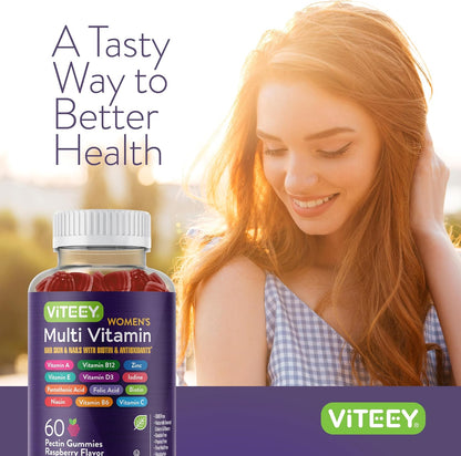 Viteey Women's Multivitamin Gummies - Immune Support - Raspberry Flavoured