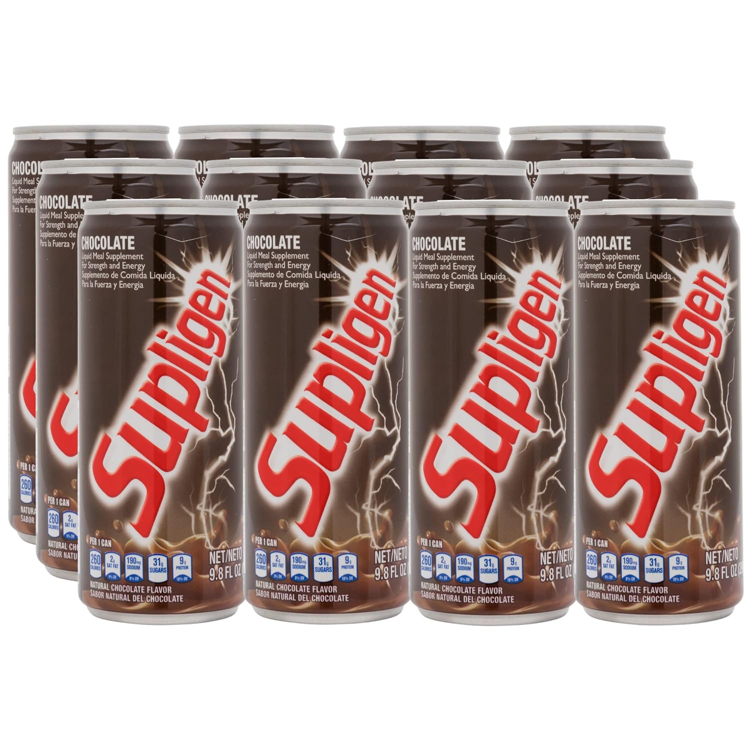 Supligen Chocolate Liquid Meal Supplement – 12 Pack, 280 ml Bottles - görsel 1
