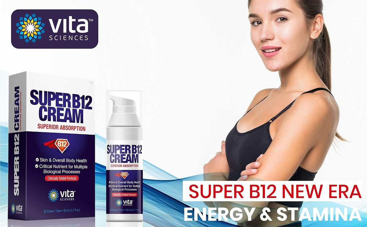 Vita Sciences Super B12 Cream with Bioactive Vitamin B-12 Methylcobalamin - görsel 9