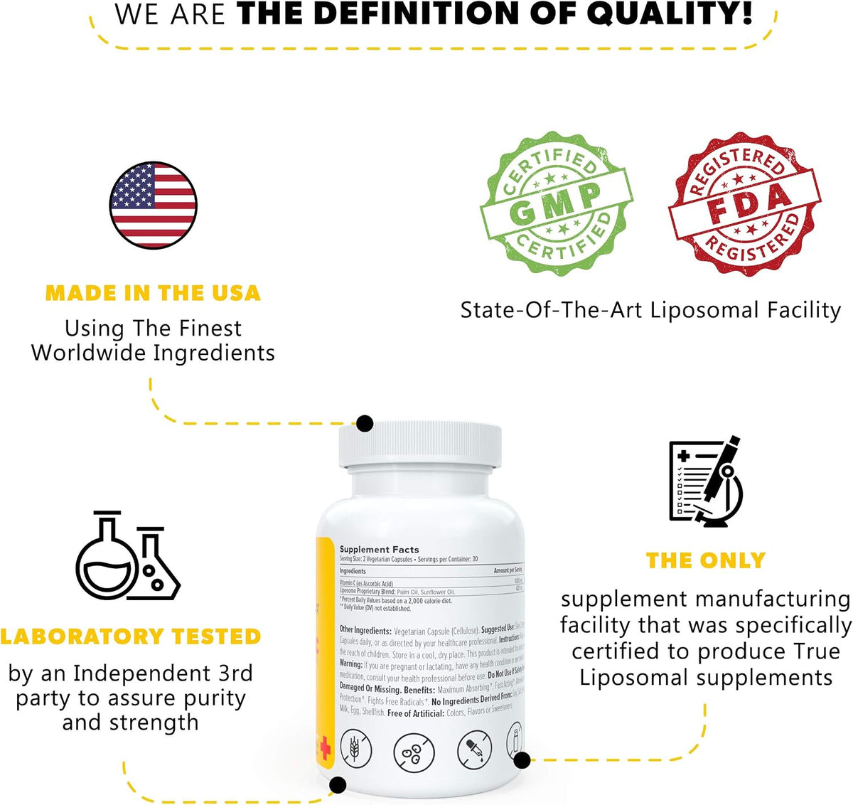 ATLANOVA True Liposomal Vitamin C 1000mg Capsules - Liposome Lab Formula (Vegan, Non-GMO, 120 Capsules) - görsel 4