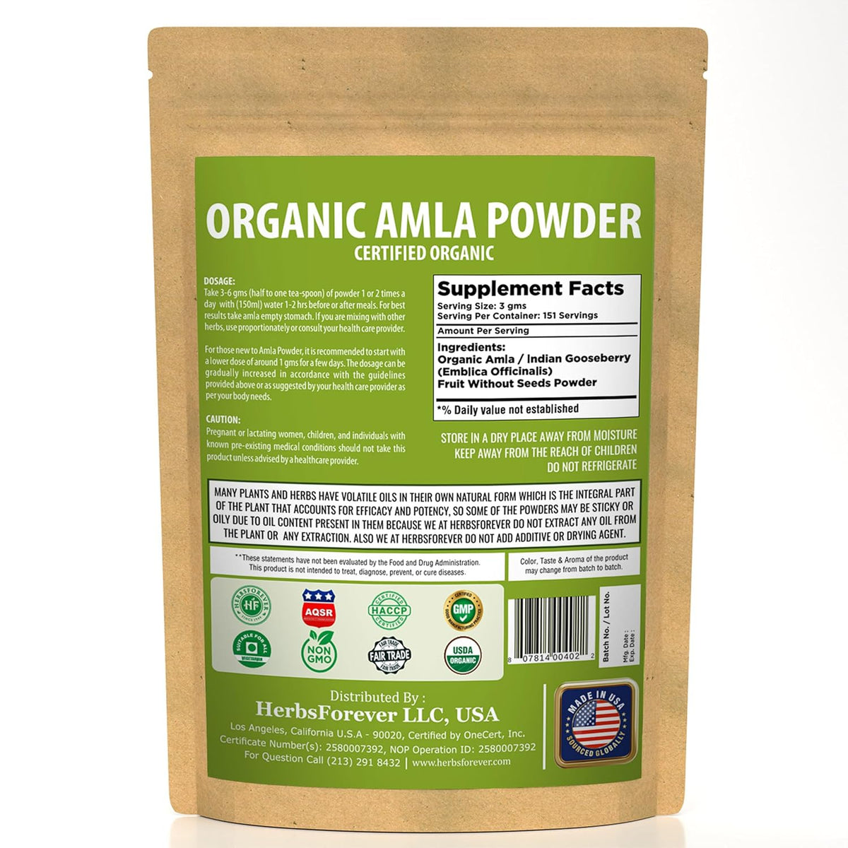 Herbsforever Amla Fruit (Seasonally Fresh, No Seeds) Indian Gooseberry Superfood, Antioxidants, Vitamin C | Wild-Harvested - Non-GMO, Vegan - 2x Potency | Steam Sterilised | 454g (16oz) | BPA Free - görsel 2