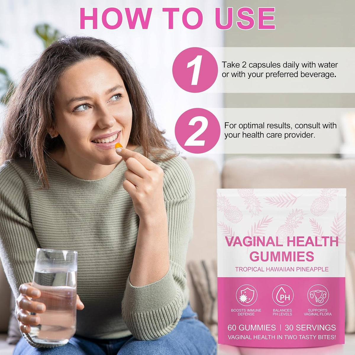 Vital Vaginal Probiotics Gummies for Women - pH Balance and Immune Support, 60 Gummies - görsel 6
