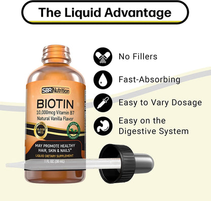 MAX Absorption Biotin Liquid Drops, 10,000mcg – 60 Servings