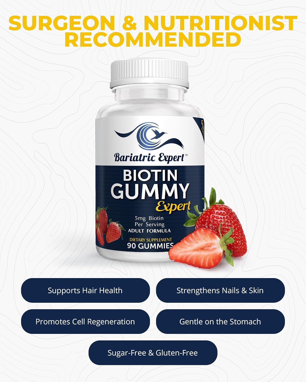 Bariatric Expert Biotin Vitamin – Fast-Dissolving Dietary Supplement for Adults Post Bariatric Surgery, 90 Count - görsel 2