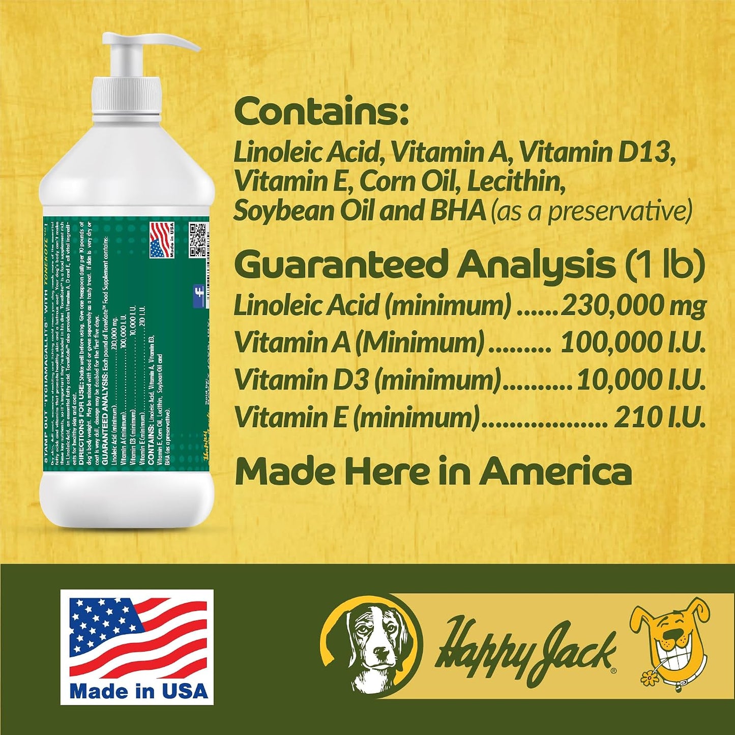 Happy Jack Tonekote Dog Skin & Coat Supplement, Oil for Dogs with Essential Fatty Acids & Vitamins for Itch Relief, Hot Spots, Dull Coat, Dry Skin, Excessive Shedding, 473 ml - görsel 6