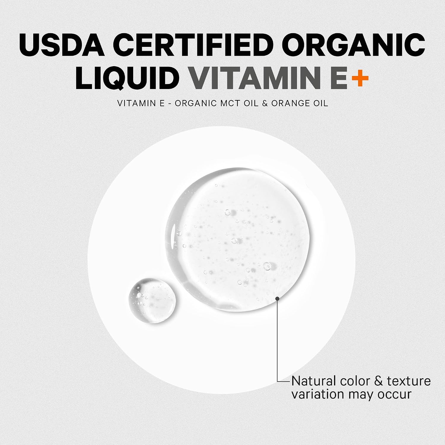 Codeage Liquid Vitamin E+ - USDA-Certified Organic Vitamin E - 2-Month Supply - D-Alpha Tocopherol Acetate, Organic MCT Oil, Orange Fruit Oil, Unflavoured, Non-GMO, Vegan, Gluten-free, 60 ml - görsel 9