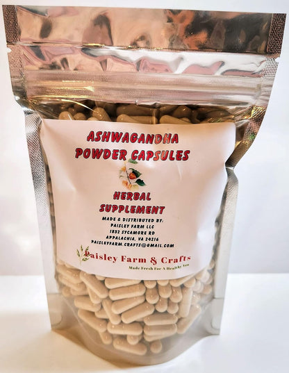 Paisley Farm and Crafts Ashwagandha Capsules – Made Fresh On Demand! (300)
