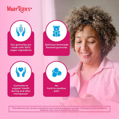 MaryRuth's Multivitamin for Women 40+ | Sugar Free | Vegan | Daily Vitamins with Chasteberry | Hair, Skin and Nail Gummies | 60 Count