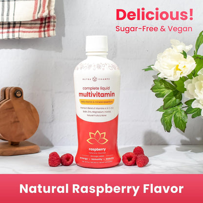 NutraChamps Complete Liquid Multivitamins | No Added Sugar | Vitamins for Women, Men & Kids | Vegan Liquid Vitamin Multimineral Supplement | Energy, Vitality & Wellbeing