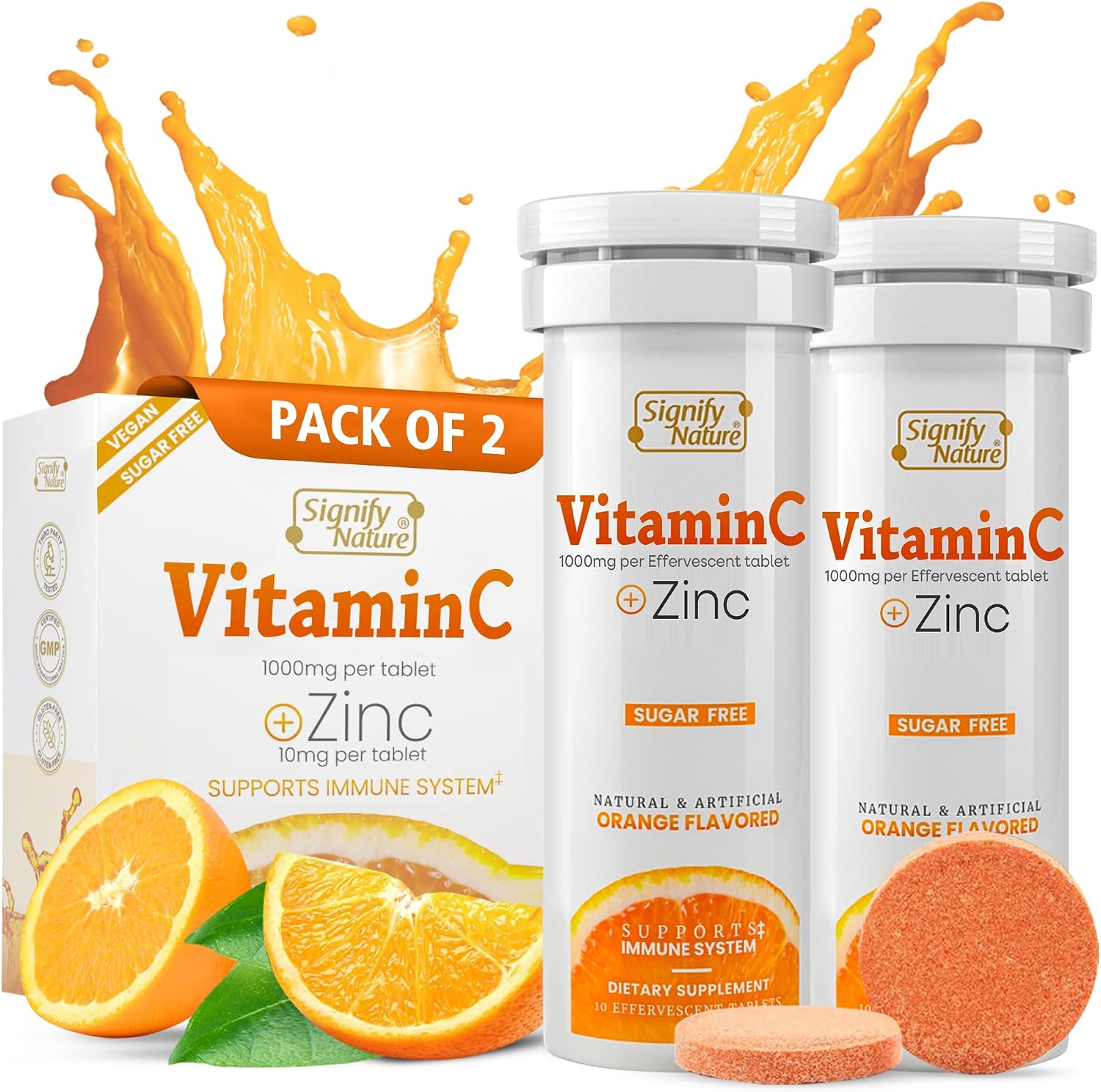 SIGNIFY NATURE Vitamin C 1000mg Effervescent Tablets with Zinc - görsel 1