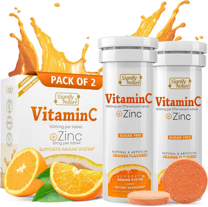 SIGNIFY NATURE Vitamin C 1000mg Effervescent Tablets with Zinc