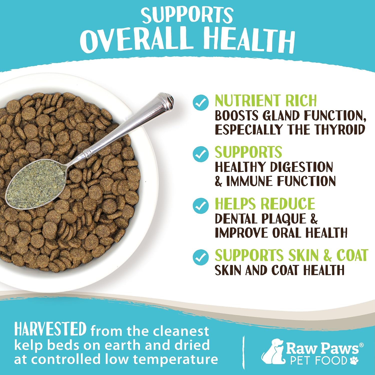 Raw Paws Organic Kelp Powder for Dogs & Cats (454g) - Supports Thyroid, Digestive and Immune Health - görsel 4