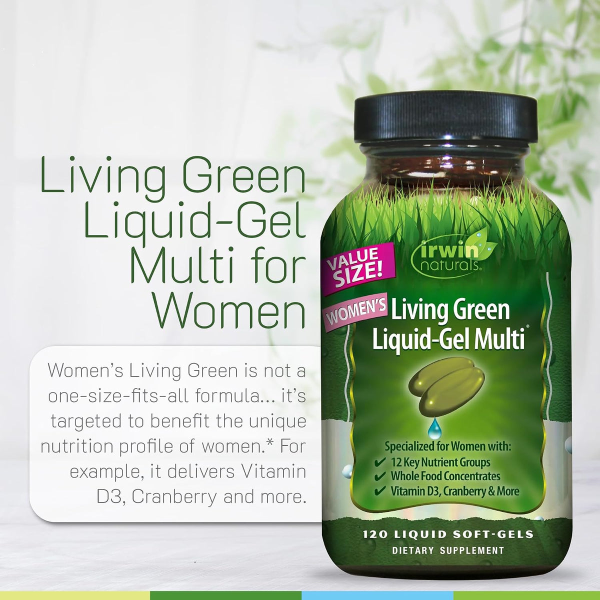 Irwin Naturals Women’s Living Green Liquid-Gel Multivitamins - görsel 5