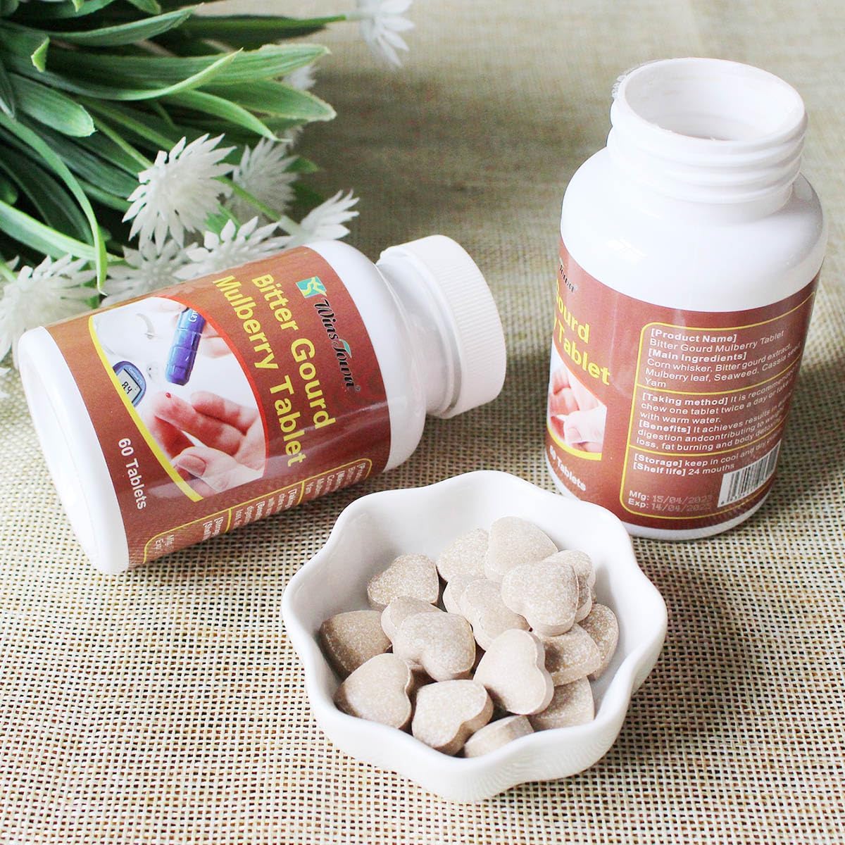 Wins Town Bitter Gourd Mulberry Tablet for Cardiovascular Health Support, Natural Food Supplement, 60 Tablets - görsel 5