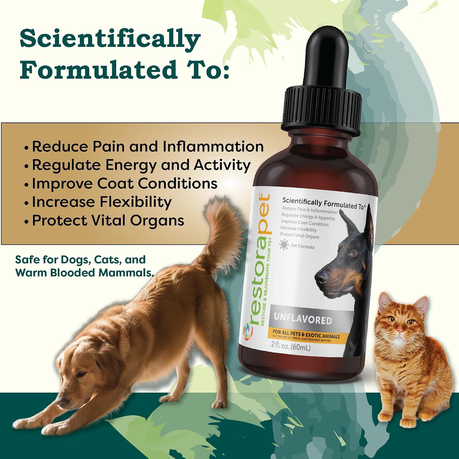 RestoraPet Natural Dog & Cat Unflavoured Liquid Multivitamin - görsel 3
