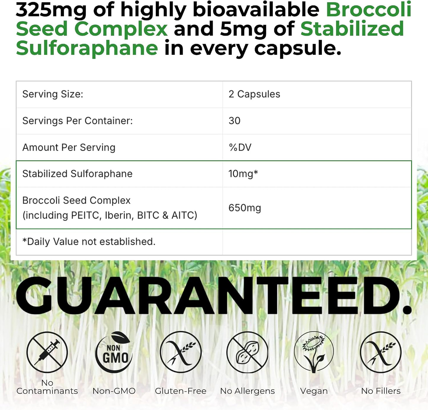BrocElite Mara Labs Plus - Stabilised Broccoli Sulforaphane Supplement, Glyphosate Residue Free, 60 Vegan Capsules - görsel 2