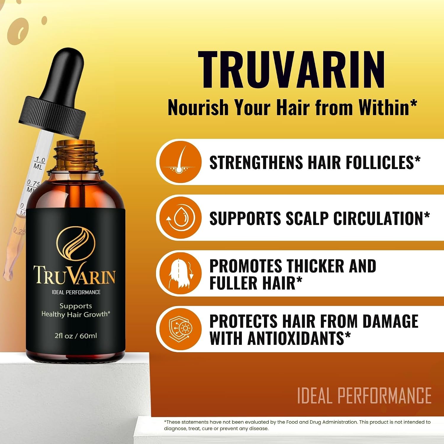 TruVarin Drops - Official Advanced Formula Supplement - Natural Liquid for Hair Growth and Scalp Health (2 Pack) - görsel 4