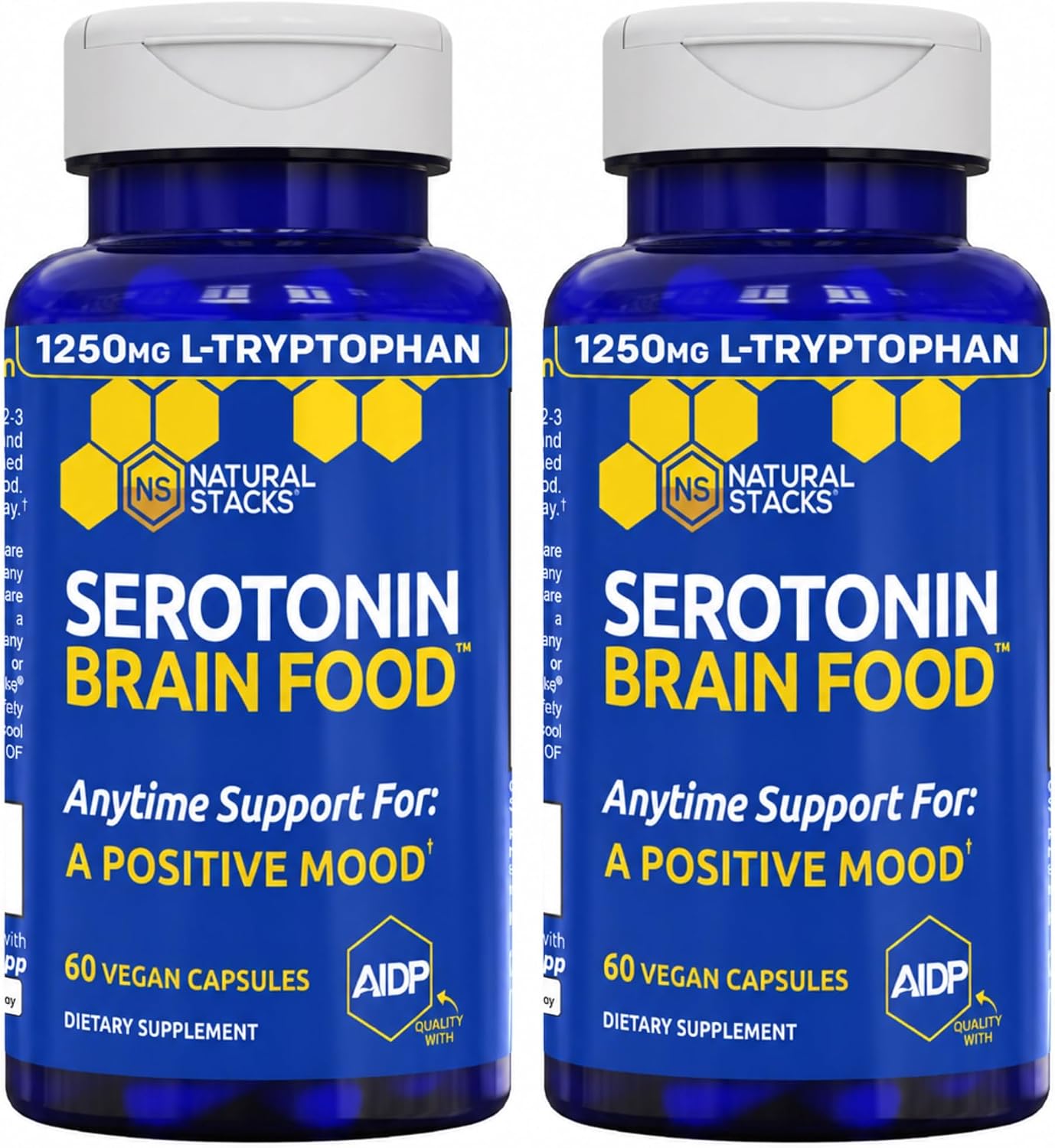 Serotonin Brain Food - 1250mg L-Tryptophan & 400mg Rhodiola Rosea Food Supplement - Mood Support with Magnesium Glycinate & Zinc - 60 Capsules - görsel 9